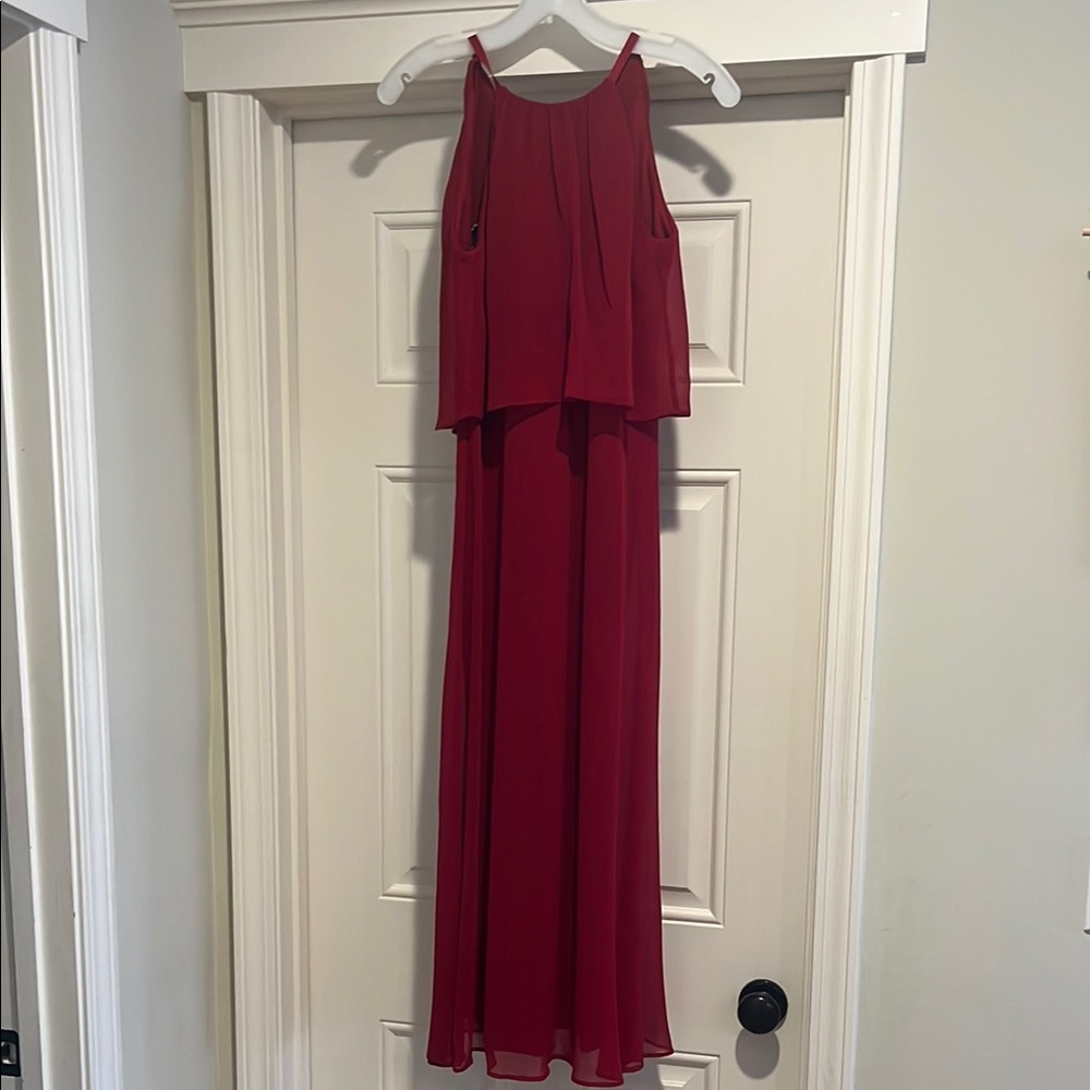 Elegant Red Sleeveless Maxi Dress